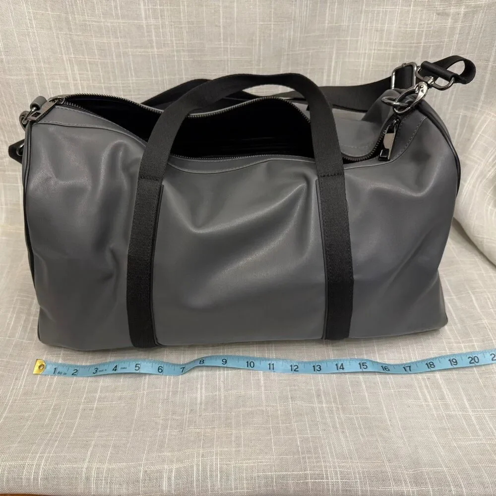 Ted Baker London Hold All Faux-Leather Weekend Duffel Bag Gray
